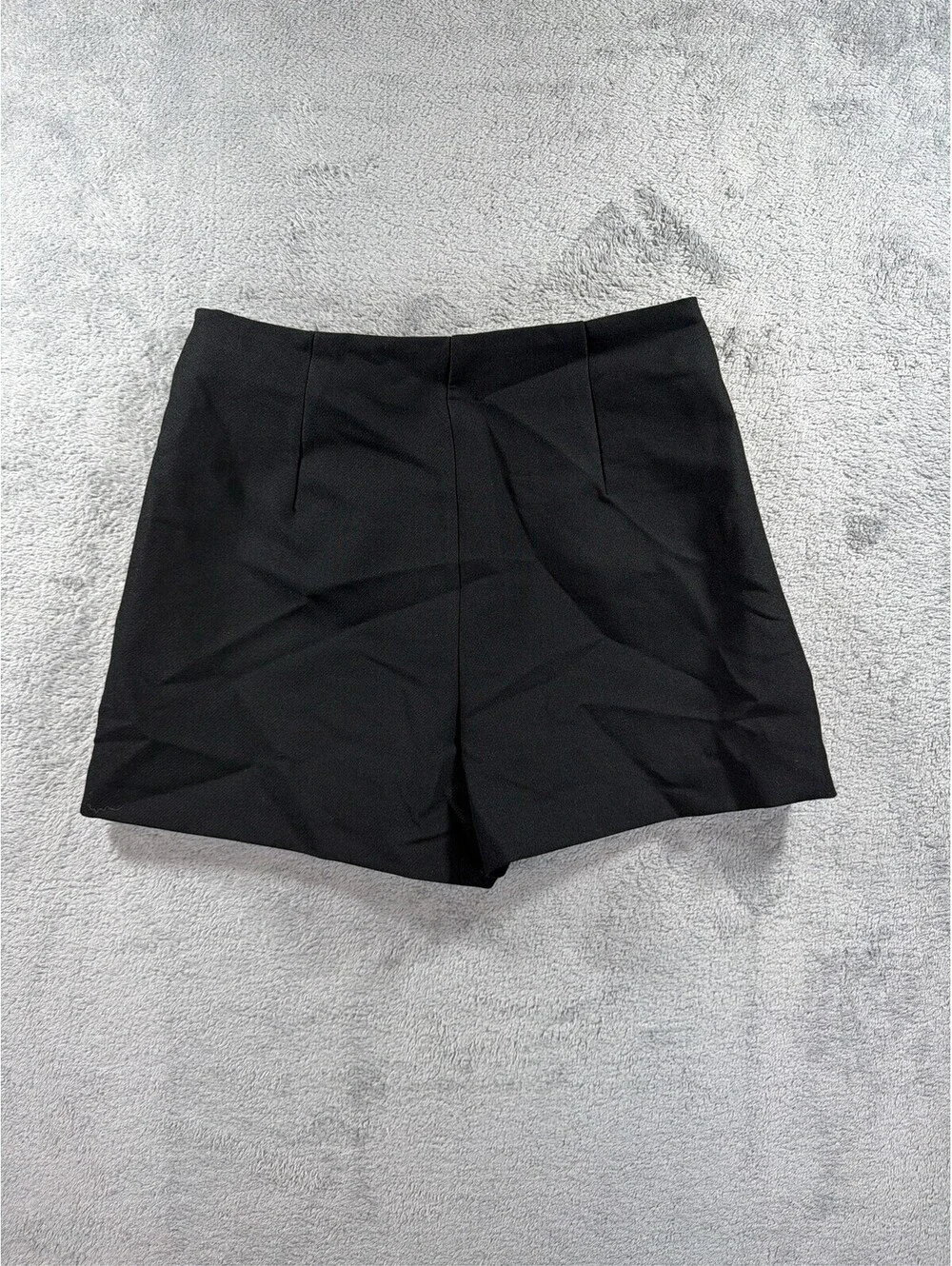 Zara Black Asymmetric Mini Skort with Gold Chain Accent